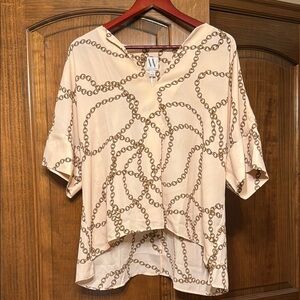 Chain Print Beige/Pink Women's Top